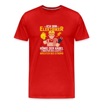 Ich Bin Elektriker König der Kabel Elektro - Männer Premium Bio T-Shirt - Rot - Vorne - Damien (186cm)