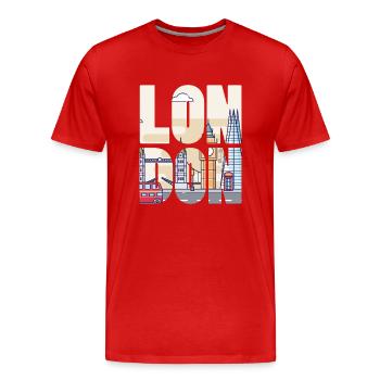 London - Männer Premium Bio T-Shirt - Rot - Vorne - Damien (186cm)