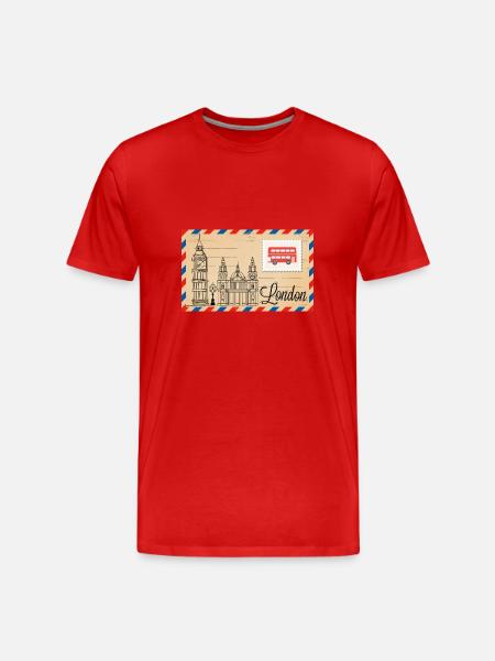 London - Men's Premium Organic T-Shirt - red