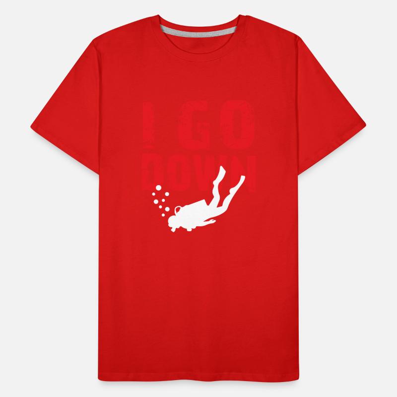 I Go Down - Ocean Underwater Free Diving Instruct T-shirt bio Premium Homme