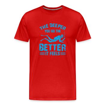Plus vous allez loin, mieux vous vous sentez - Diving Ins - T-shirt bio Premium Homme - rouge - Devant - Damien (186cm)