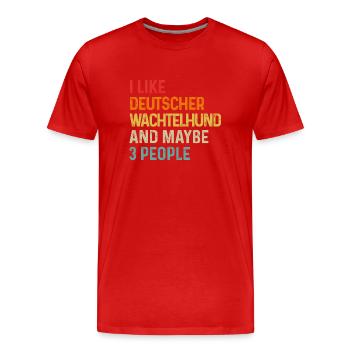 Ich mag Deutscher Wachtelhund und vielleicht 3 Leute - Männer Premium Bio T-Shirt - Rot - Vorne - Damien (186cm)