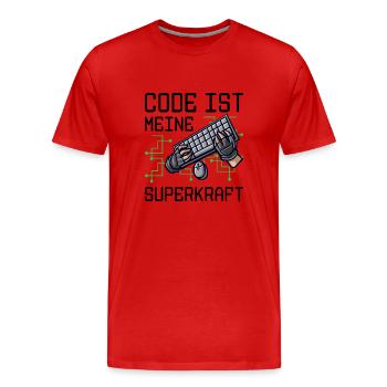 Code Ist Meine Superkraft Software Entwickler Code - Männer Premium Bio T-Shirt - Rot - Vorne - Damien (186cm)