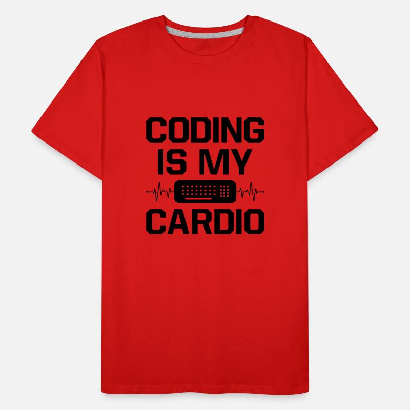 Coding Is My Cardio Programming Coder Computer Gee Männer Premium Bio T-Shirt