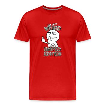 Cartoon Middle Finger - Édition Limitée - Dicton - T-shirt bio Premium Homme - rouge - Devant - Damien (186cm)