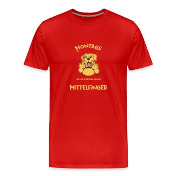 Montags - Männer Premium Bio T-Shirt - Rot - Vorne - Damien (186cm)