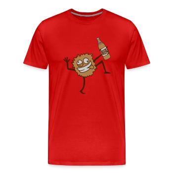 Party Bier Monster - Männer Premium Bio T-Shirt - Rot - Vorne - Damien (186cm)