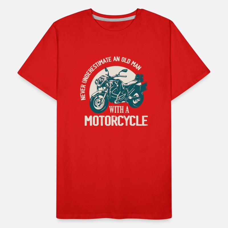 Never Underestimate An Old Man With A Motorcycle B Men's Premium Organic T-Shirt