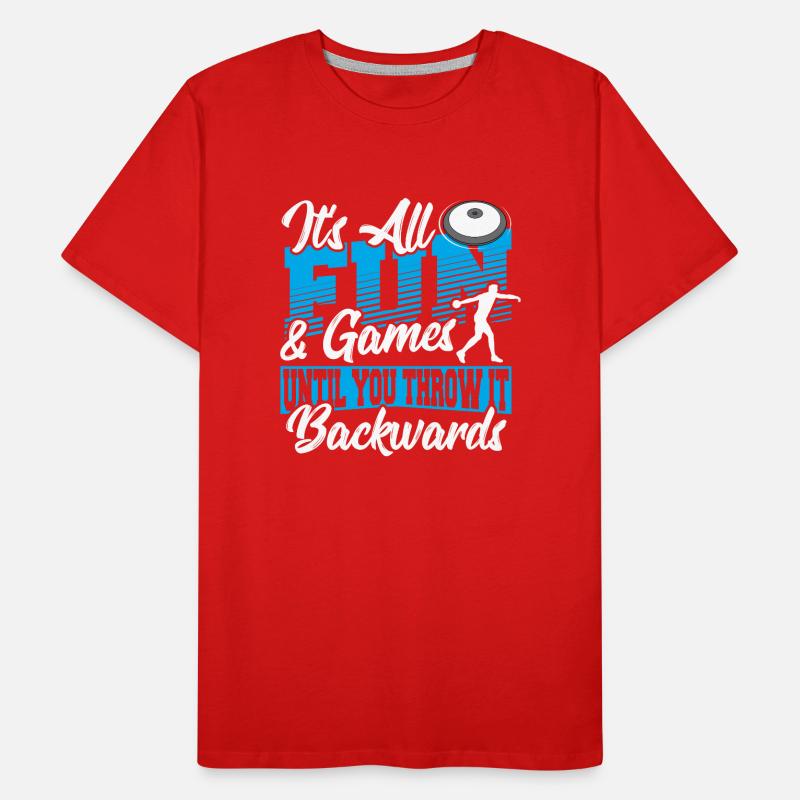 Diskus Leichtathletik Diskus Athlet Diskuswurf Männer Premium Bio T-Shirt
