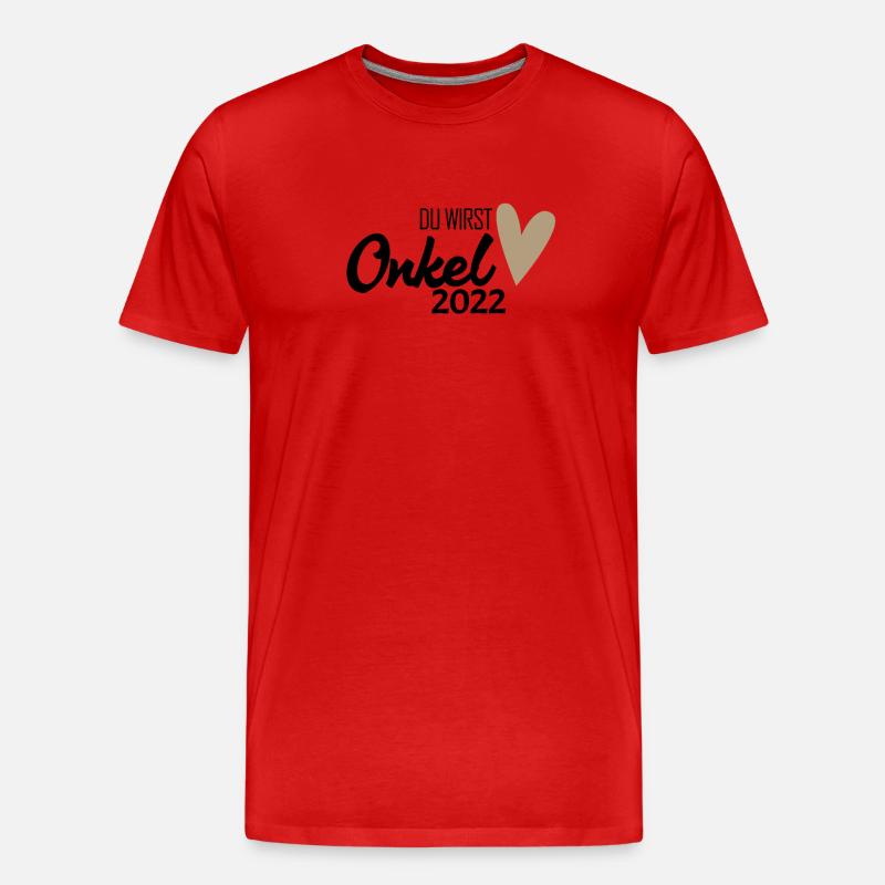 Onkel 2022 - Onkel werden - Männer Premium Bio T-Shirt - Rot