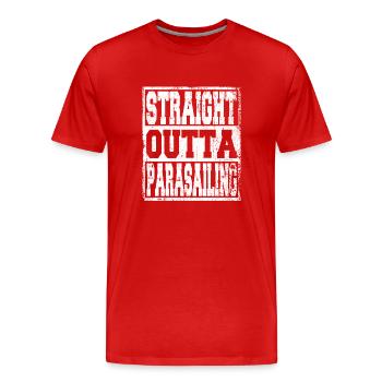 Parachute ascensionnel en disant drôle - T-shirt bio Premium Homme - rouge - Devant - Damien (186cm)