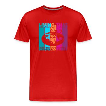 Vivre ce pouvoir sans balais - T-shirt bio Premium Homme - rouge - Devant - Damien (186cm)