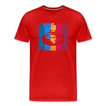 Vivre ce pouvoir sans balais - T-shirt bio Premium Homme - rouge - Devant - Damien (186cm)
