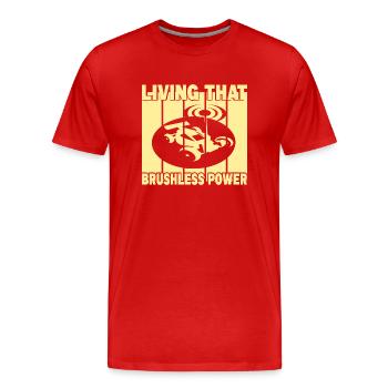 Vivre ce pouvoir sans balais - T-shirt bio Premium Homme - rouge - Devant - Damien (186cm)