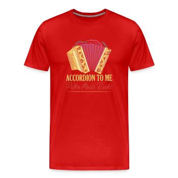 Accordéon To Me Polka Music Rocks Dot - T-shirt bio Premium Homme - rouge - Devant - Damien (186cm)