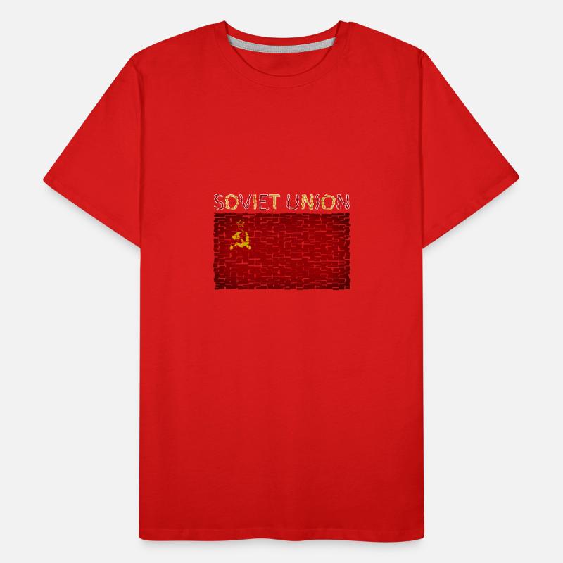 Union soviétique Drapeau Russie Moscou T-shirt bio Premium Homme