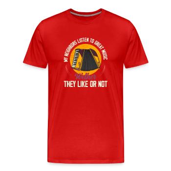 Mes voisins écoutent de la bonne musique Polka Accordio - T-shirt bio Premium Homme - rouge - Devant - Damien (186cm)