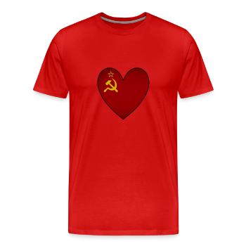 Sowjetunion Flagge Herz - Männer Premium Bio T-Shirt - Rot - Vorne - Damien (186cm)