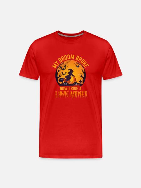 Lawn Mower Mowing Dad Father - Men's Premium Organic T-Shirt - red