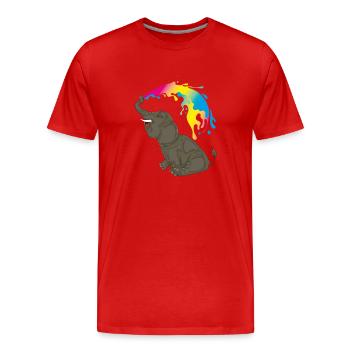LGBT Elephant Pan Pride Month Cadeau Pansexual - T-shirt bio Premium Homme - rouge - Devant - Damien (186cm)