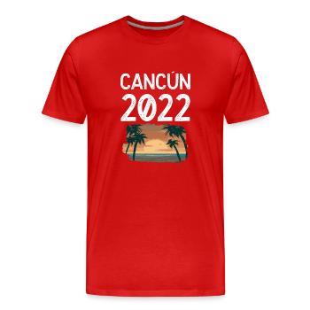 Cancún 2022 - T-shirt bio Premium Homme - rouge - Devant - Damien (186cm)