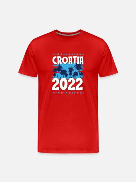 Croatia 2022 - Männer Premium Bio T-Shirt - Rot