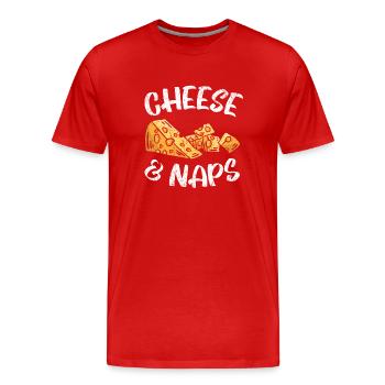 Fromage et nap fromage fromage foodie Molkereip - T-shirt bio Premium Homme - rouge - Devant - Damien (186cm)