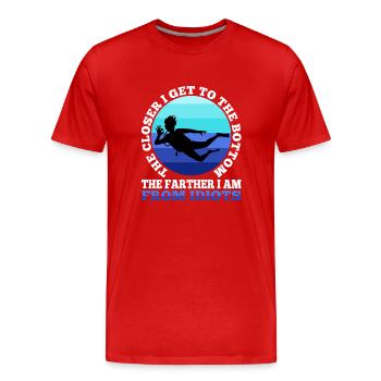 Plus je me rapproche du fond, plus je suis loin fr - T-shirt bio Premium Homme - rouge - Devant - Damien (186cm)