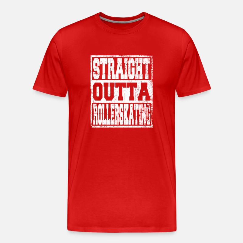 Rollerskating Spruch lustig - Männer Premium Bio T-Shirt - Rot