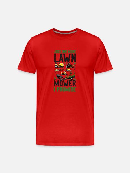 Lawn Mower Mowing Dad Father - Men's Premium Organic T-Shirt - red