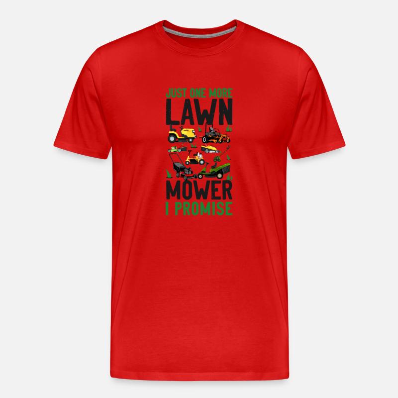 Lawn Mower Mowing Dad Father - Männer Premium Bio T-Shirt - Rot