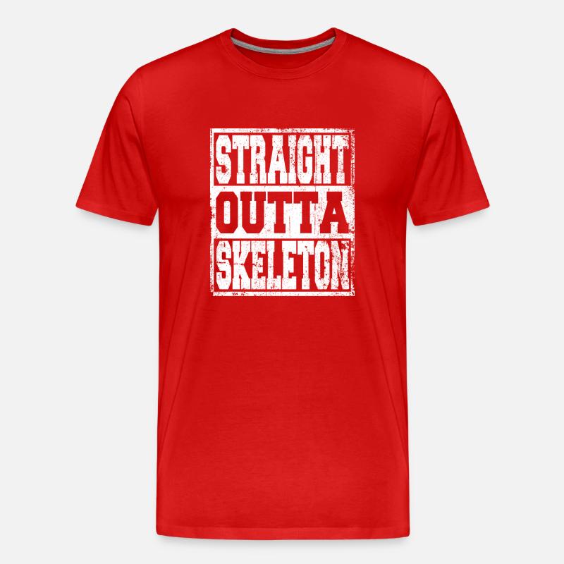 Skeleton Spruch lustig - Männer Premium Bio T-Shirt - Rot