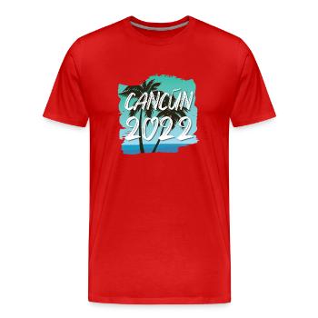 Cancun 2022 - Männer Premium Bio T-Shirt - Rot - Vorne - Damien (186cm)
