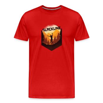 Slackline, Balance Sport - Men's Premium Organic T-Shirt - red - Front - Damien (186cm)