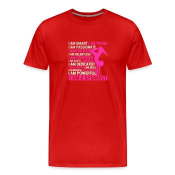 Warum gehen, wenn man Cartwheel Tumbling Gymnastik - Männer Premium Bio T-Shirt - Rot - Vorne - Damien (186cm)
