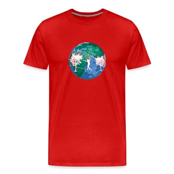 Slackline, Balance Sport - Men's Premium Organic T-Shirt - red - Front - Damien (186cm)