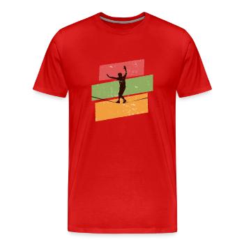 Slackline rétro vintage - T-shirt bio Premium Homme - rouge - Devant - Damien (186cm)