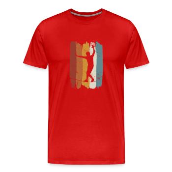 Slackline rétro vintage - T-shirt bio Premium Homme - rouge - Devant - Damien (186cm)