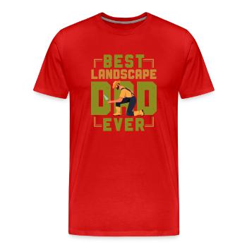 Landscaper Landscaping Landscape - Men's Premium Organic T-Shirt - red - Front - Damien (186cm)