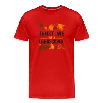 Landscaper Landscaping Landscape - Men's Premium Organic T-Shirt - red - Front - Damien (186cm)