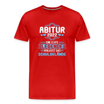 Abitur Gymnasium Damen und Herren Abi 2022 - Männer Premium Bio T-Shirt - Rot - Vorne - Damien (186cm)