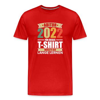 Abitur Gymnasium Damen und Herren Abi 2022 - Männer Premium Bio T-Shirt - Rot - Vorne - Damien (186cm)
