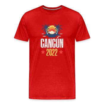 Cancun 2022 - T-shirt bio Premium Homme - rouge - Devant - Damien (186cm)