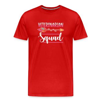 Tierärztin Gruppe - Männer Premium Bio T-Shirt - Rot - Vorne - Damien (186cm)