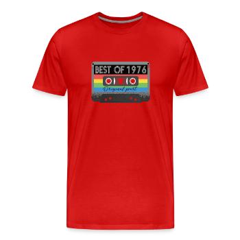 Best Of 1976 Vintage Cassette Retro Anniversaire - T-shirt bio Premium Homme - rouge - Devant - Damien (186cm)