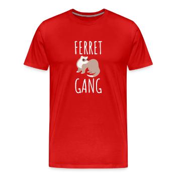 Furet Belette Pet Rongeur Animal Vateranian - T-shirt bio Premium Homme - rouge - Devant - Damien (186cm)
