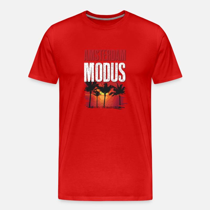 Amsterdam Modus - Männer Premium Bio T-Shirt - Rot