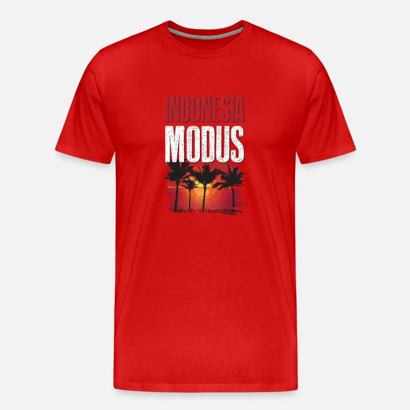 Indonesia Modus - Männer Premium Bio T-Shirt - Rot