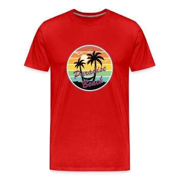 Paradise Beach - Männer Premium Bio T-Shirt - Rot - Vorne - Damien (186cm)