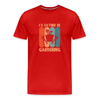 Id plutôt être jardiner - T-shirt bio Premium Homme - rouge - Devant - Damien (186cm)